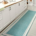 thumbnail image 4 of JONATHAN Y SANTA MONICA 2 x 8 Runner Rug, James Border Stripe - Aqua/Beige, SMB201B-28, 4 of 9