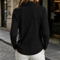 thumbnail image 4 of yeiolnoer Tops for Women Loose Fit Long Sleeve Casual Shirts Quarter Zip Lapel T Shirt for Athletic Workout(Black,Medium), 4 of 6