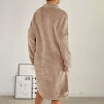 thumbnail image 5 of Plush Bathrobes For Women Zipper Robes for Women Housecoats Knee Length Bathrobe Lightweight Nightgown with Pockets, 5 of 5