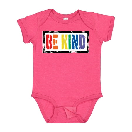

Inktastic Be Kind Stencil LGBT Rainbow Gift Baby Boy or Baby Girl Bodysuit