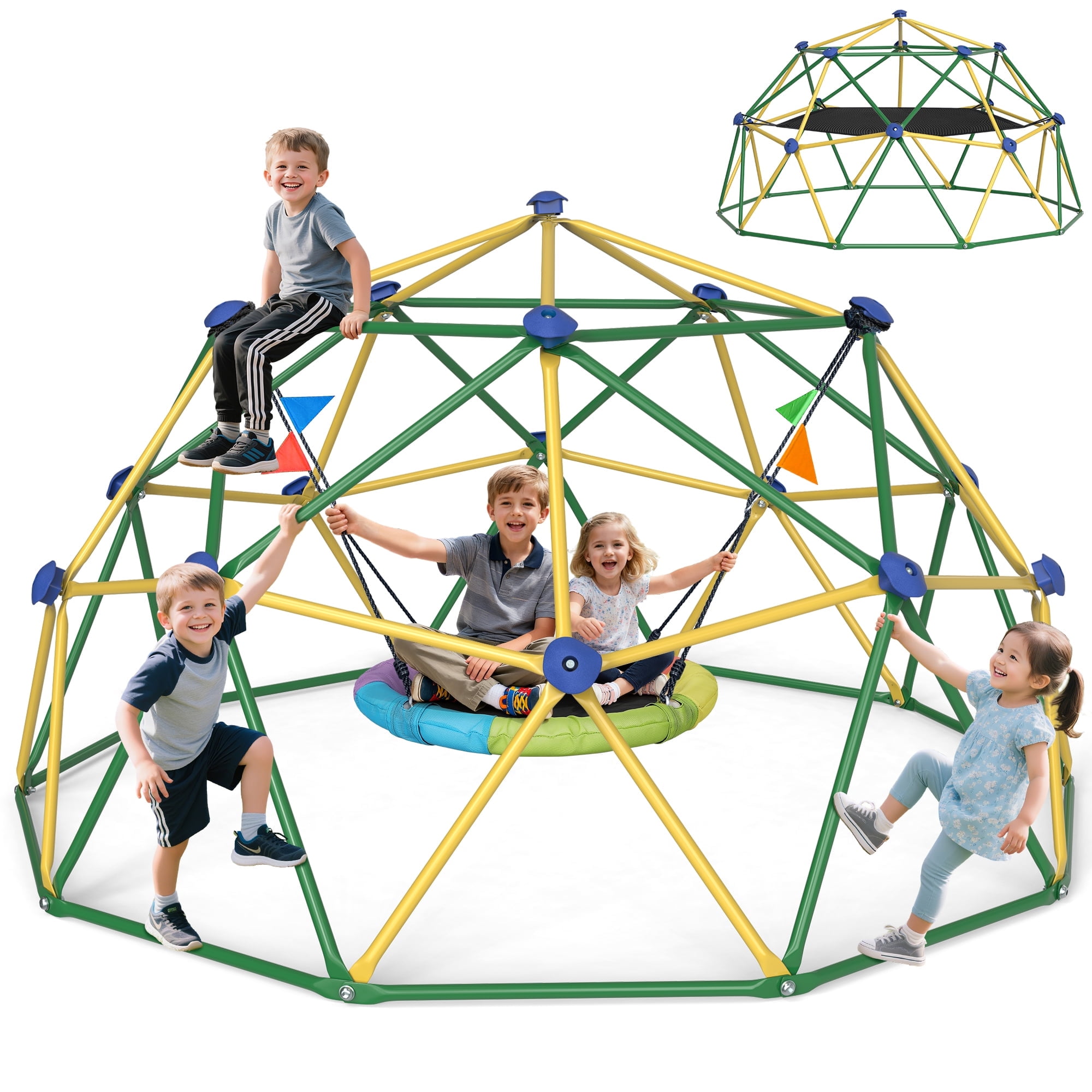 GIKPAL 10ft Climbing Dome with Hammock and Swing photo 1