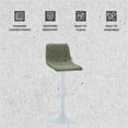 thumbnail image 3 of LeisureMod Adjustable Height Bar Stool with Leather Upholstery Powder-Coated Iron Base and High-Density Foam Seat for Modern Kitchen and Bar Tilbury Collection in Olive Green, 3 of 10