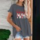 thumbnail image 3 of Camiseta informal para mujer, blusa estampada con cuello redondo y manga corta, Tops OAVQHLG3B Store  lin121212, 3 of 4