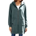 thumbnail image 3 of BOOMNY Womens Long Sleeve Fleece Hoodies Solid Pullover Long Hoodie for Women Trendy Zip Up Warm Fall Winter Hooded Sweatshirts With Pocket, 3 of 6