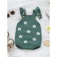 thumbnail image 3 of CIYCuIT 3M 6M 12M 18M 24M Baby Girls Cami Sweater Romper Sleeveless Floral Jacquard Jumpsuit Infant Toddler Cute Casual Overalls Bodysuit for Spring Autumn, 3 of 9
