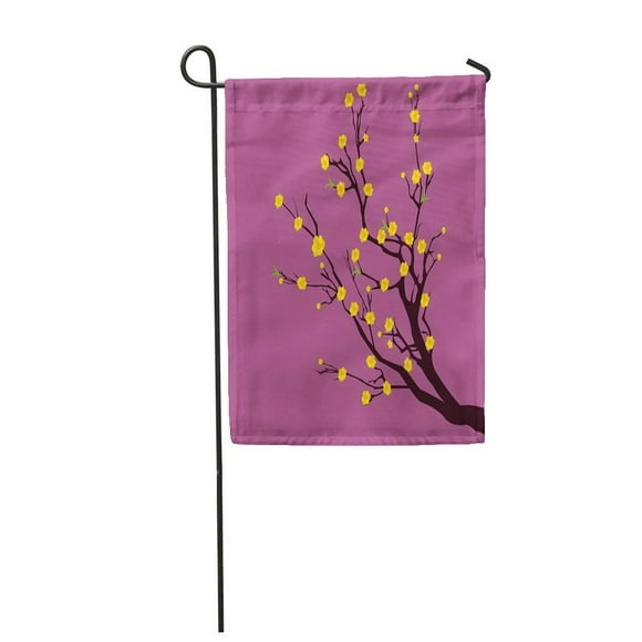 POGLIP Blossom Yellow Apricot Flower Traditional Lunar New Year in Vietnam Garden Flag Decorative Flag House Banner 28x40 inch