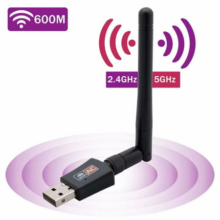 USB Wifi Adapter Wireless Adapter USB WiFi Adapter WiFi Dongle with Antenna 600Mbps Dual Band for PC/Desktop/Laptop/Mac,Compatible with Windows 10/8.1/8/7/XP/Vista,Mac OS (Best Kali Linux Usb Wifi)