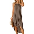 thumbnail image 2 of G and PL Vestido largo de playa para mujer, informal, sin mangas, con abertura lateral, halter, 2 of 5