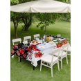thumbnail image 3 of Outdoor Tablecloth with Umbrella Hole and Zipper, Black Red Christmas Rectangle Table Cloth 60x102 Inch Waterproof Tablecloth, Snowman Xmas Tree Ball Gifts Winter Picnic Table Cover for Patio Camping, 3 of 7