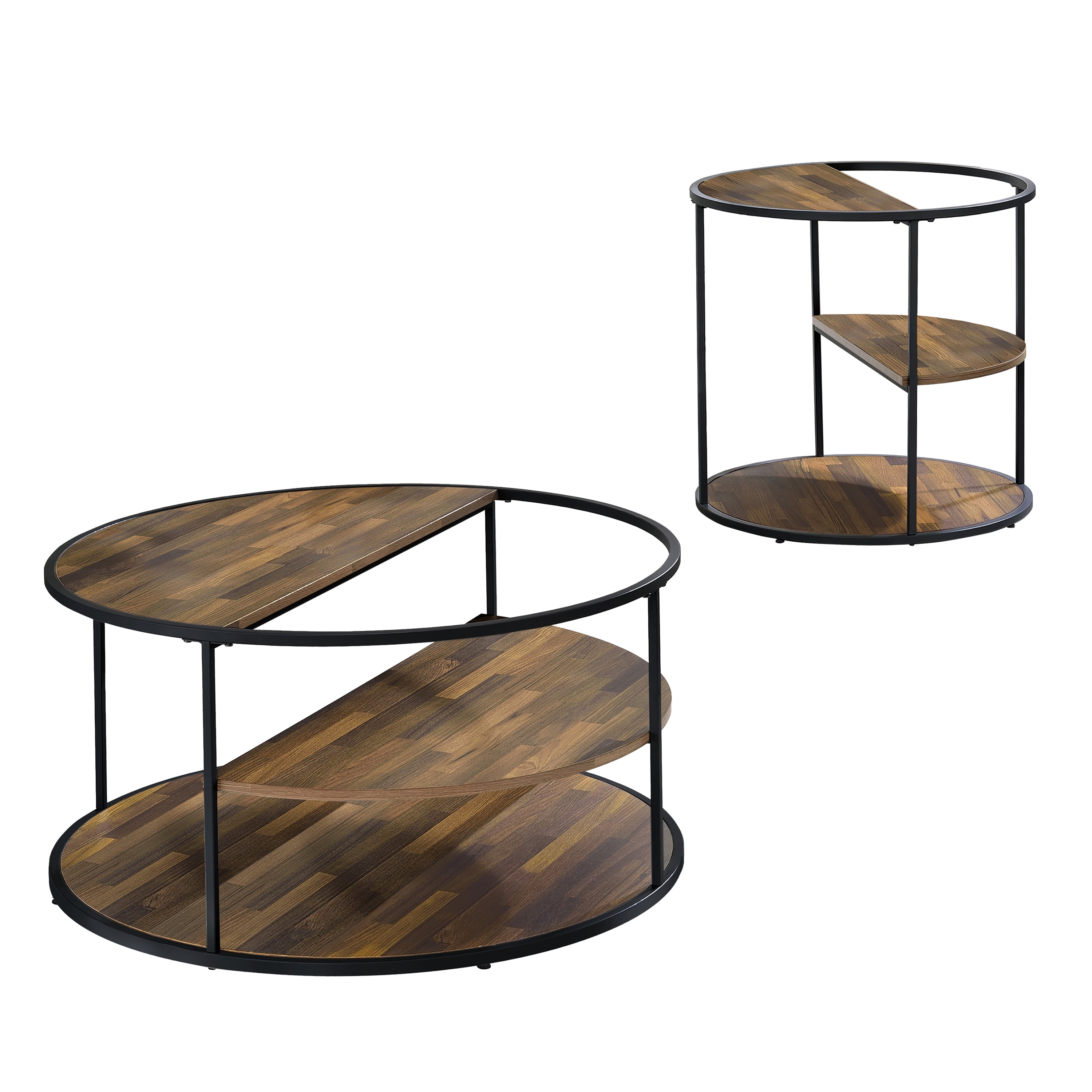 Furniture of America Adelia 2-Piece Coffee Table Set, Black