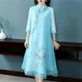 thumbnail image 5 of Chinese Cheongsam. Classic embroidery, sleeve, button - collar. Elegant women's clothing., 5 of 7