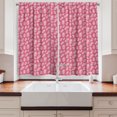 thumbnail image 2 of Ambesonne Bohemian Kitchen Curtains, Curly Feathers Drawing, 55"x45", Pastel Pink and White, 2 of 3