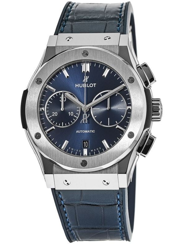 hublot classic fusion blue chronograph titanium
