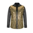 thumbnail image 3 of BiZtdJrK Mens Dress Shirts Shiny Sequin Pattern Party Costume Long Sleeve Button Down Blouse Tops Cosplay Party Cocktail Prom Shirt Yellow XXL on Sale Clearance 2025, 3 of 7