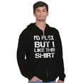 thumbnail image 4 of Flex But Like This Funny Gym Exercise Men's Big & Tall Graphic Zip Up Hoodie Brisco Brands 4X, 4 of 5