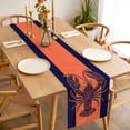 thumbnail image 3 of Lobster Navy Blue Table Runner - 120 Inch Long, Kitchen Dining Table Runner Dresser Scarves, Boho Tropical Orange Stripe Summer Farmhouse Decor for Coffee Tables Wedding Party Banquet, 3 of 8