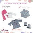 thumbnail image 6 of Emi1y Rose 18 Inch Doll Clothes | Lovely 5-Piece 18" Doll Raincoat Outfit, Including Matching Doll Rain Boots and Working Umbrella | Fits American Girl Dolls, 6 of 9