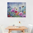 thumbnail image 2 of ERAPDAUR  Purple Floral Flowers Canvas Wall Art Pink Botanical Butterfly Painting Watercolor Landscape Picture Large Artwork for Bedroom Bathroom Living Room Farmhouse Office Home  16x12in, 2 of 6