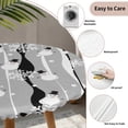 thumbnail image 3 of Grey Black Christmas Round Tablecloth for 45-54 Inch Tables, Fitted Table Cover with Elastic Edge, Xmas Snowman Snowflake Waterproof Outdoor Table Cloth Protector for Patio Garden Dinner Picnic, 3 of 9