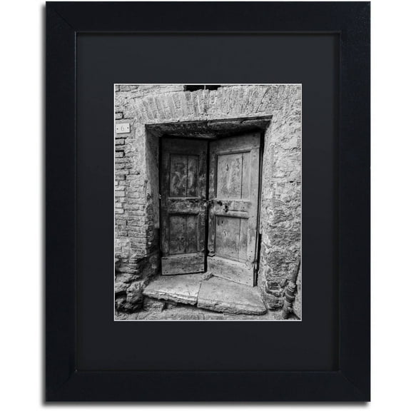 Trademark Fine Art "Siena Door" Canvas Art by Moises Levy Black Matte, Black Frame