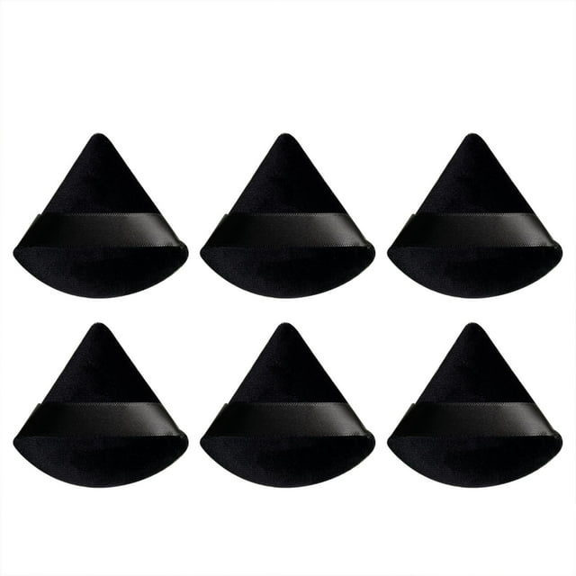 GUANGHONG 6pc Triangle Powder Puff Soft Powder Puffs for Face Powder Velour Makeup Puff with Triangle Shape Easily Get In the Corner of Eyes Nose Make Your Skin Looking