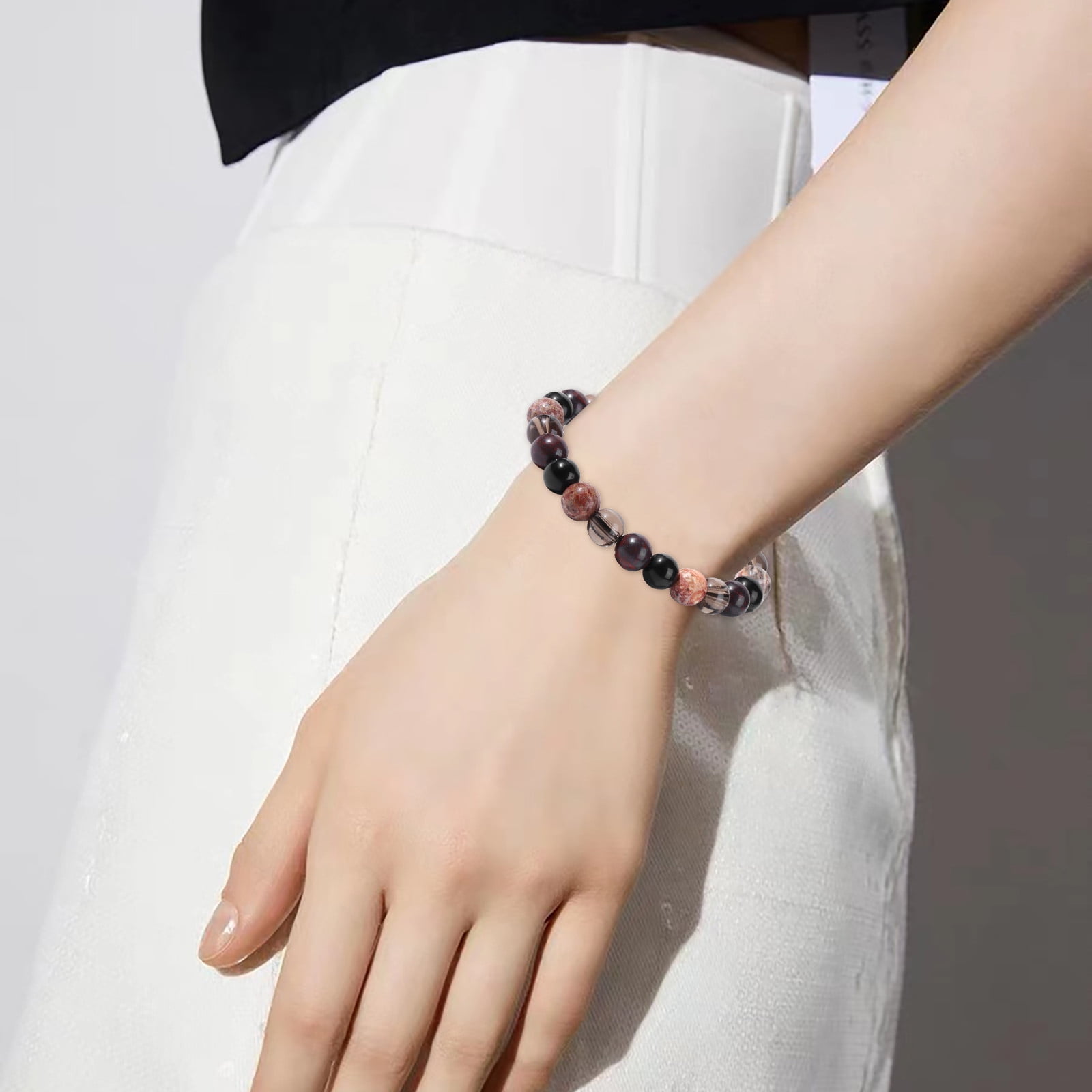 EOND Bracelets for Women Natural Stone Beads Woven Bracelet Charm Wrist Bangle Girls Accessories Holiday Gifts