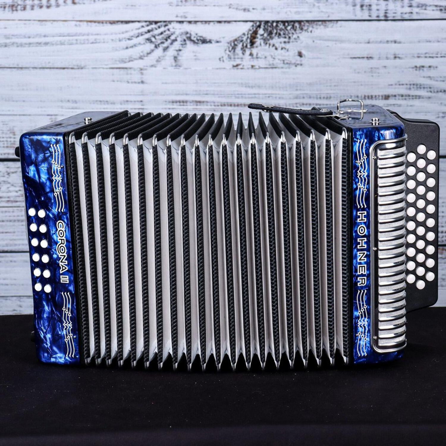 Hohner 3500GBL Corona II Diatonic Accordion (GCF Keys, Pearl Dark Blue)