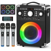 JYX Karaoke Machine Set, 3 Wireless Karaoke Microphones Bluetooth Karaoke Speaker System, JYX-S8-T