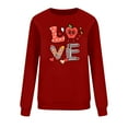 thumbnail image 5 of Itsame Valentine's Sweatshirt Womens Long Sleeve T-Shirts Loose Crew Neck Tops Wine Size XL, 5 of 7