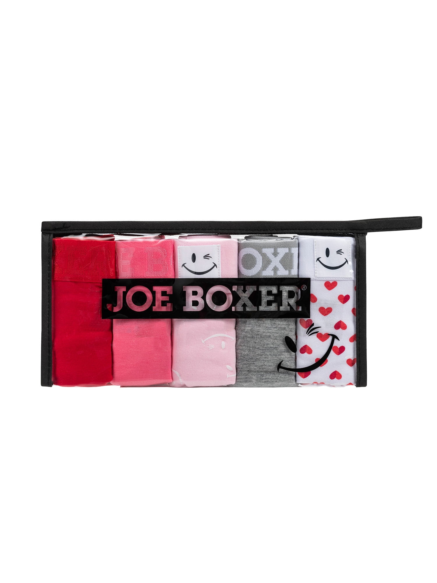 Joe Boxer Women's Cotton Valentine's Day Giftable Bikini Panty Set, 5-pack, Sizes XS to 3X