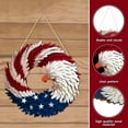 thumbnail image 6 of Taosunzt Patriotic Eagle Wreath 4th of July Wooden Decoration Indoor Outdoor Front Door Wall Hanging Independence Day Memorial Day Door Sign Pendant 20cm, 6 of 13