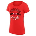 thumbnail image 2 of Women's G-III 4Her by Carl Banks Red Chicago Bulls Super-Slim Fit Lightweight Large City Logo T-Shirt, 2 of 3