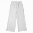 thumbnail image 5 of TOWED22 Girls Sweatpants Straight Elastic High Waist Baggy Pants Drawstring Wide Leg Pants Teen Pockets(White,12-14 Y), 5 of 5
