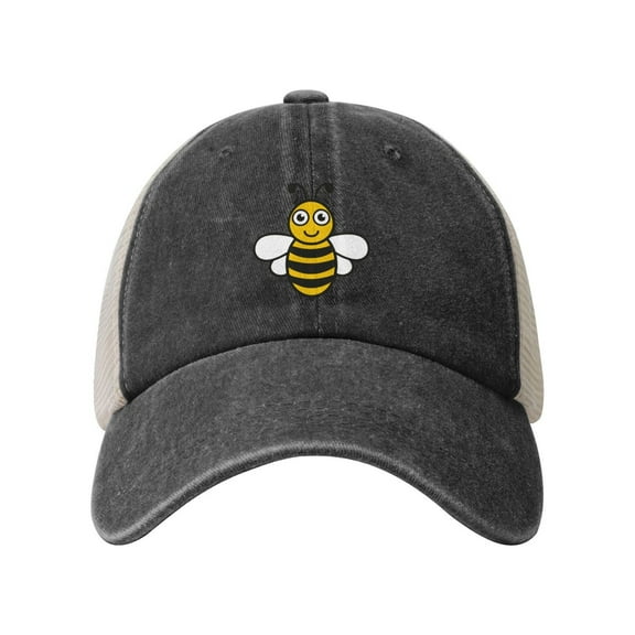 Busy Bee Icon Baseball Cap Trucker Hat For Men Women Adjustable Outdoor Denim Mesh Hat