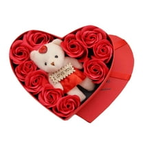 Rose Present Set with Teddy Bear Ideal for Birthdays and Valentine's Day Durable Decorative