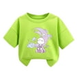 thumbnail image 2 of Cethrio Girls Graphic Tees, Cotton Casual 2025 Short Sleeve Summmer Shirts Green Size 9-10 T, 2 of 3