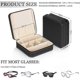 thumbnail image 2 of Portable 3-Slot Glasses Storage Travel Sunglass Organizer Zipper Box Jewelry Leatherette Display Case Collector zz4, 2 of 5
