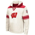 thumbnail image 2 of Men's Colosseum Cream Wisconsin Badgers 2.0 Lace-Up Hoodie, 2 of 3