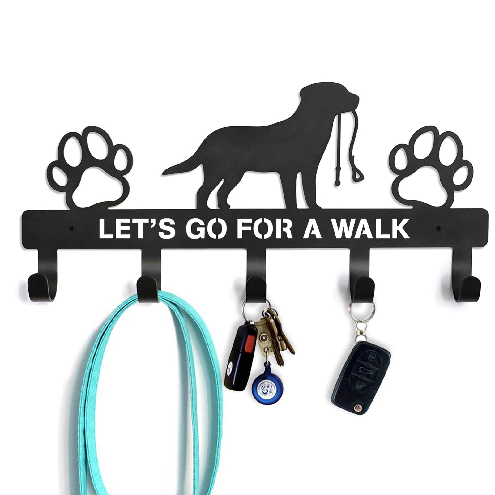 Dog Stuff Organizer, Key Hooks Wall Mounted, Dog Stuff Storage Shelf, Living Room Decor Hangings Storage Organizer for Dog Collars, Harnesses and Keys