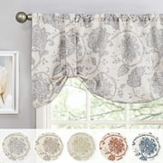 Curtainking Farmhouse, Rustic, Country Floral Rod Pocket Light Filtering, Sheer Valances, 50" x 20"