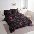 thumbnail image 3 of jejeloiu Western Cowgirl Hats 7pcs Bedding Comforter Set,Cute Stars Print Queen Bedding Sets For Girls Teens Reversible, 3 of 8