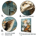 thumbnail image 3 of Designart "Azure And Tan Giraffe Likeness" Animals Giraffe Floater Framed Wall Art Prints, 3 of 5