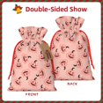 thumbnail image 2 of Fuzoiu Smiling Pink Pumpkins Print Christmas Gift Bag,Burlap Gift Bag with Drawstring Closure & Hang Tag,Perfect for Holidays, Birthdays, and Special Occasions-Small, 2 of 7