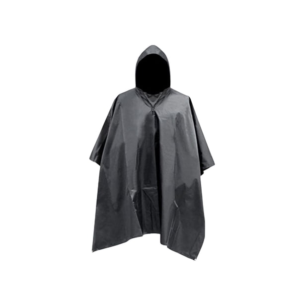 Cateissary Chubasquero para senderismo, Camping, Poncho, impermeable, a prueba de viento, pulóver, ropa impermeable para caminar, cubierta para lluvia, Paraguas de lluvia Negro Cateissary HA067073-07