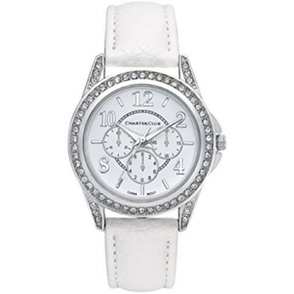 CHARTER CLUB SILVER-TONE FAUX LEATHER STRAP SILVER 16997