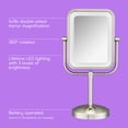 thumbnail image 2 of Conair Lighted Makeup Mirror, LED Vanity, 1X/8X Magnifying, Battery Operated in Brushed Nickel, 2 of 9