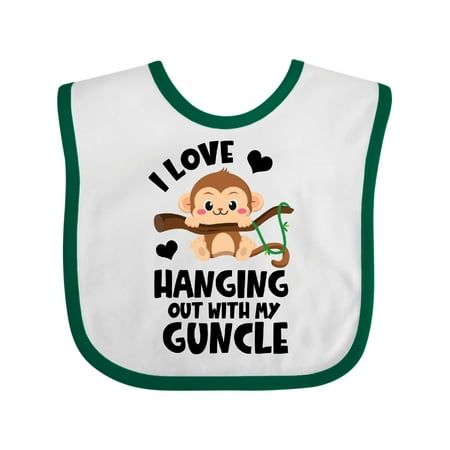 

Inktastic Monkey I Love Hanging out with My Guncle Gift Baby Boy or Baby Girl Bib