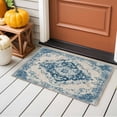 thumbnail image 4 of Vintage Farm Washable Area Rug 2 x 3 ft Blue Flower Bohemian Style Farmhouse , Soft Non Slip Rugs Stain Repellent Indoor Felt Carpet for Living Dining Room Bedroom Home Office, 4 of 9