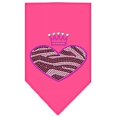 thumbnail image 1 of Zebra Heart Rhinestone Bandana Bright Pink Small, 1 of 1