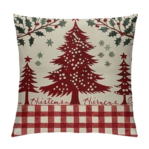 PHYHOO Christmas Pillow Covers for Christmas Decorations Merry and Bright Snow Christmas Tree Merry Christmas Pillows Winter Holiday Throw Pillows Christmas Farmhouse Decor for Couch